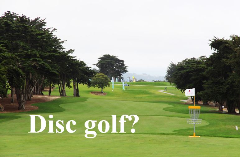 Disc golf on ball golf course
